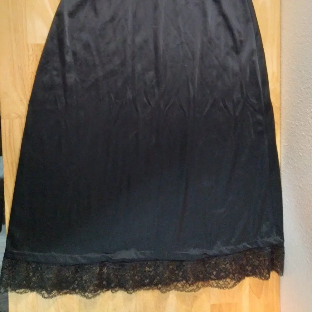 Vintage Nylon Satin Lace Lingerie Dress Slip Nightgown - Picture 3 of 5
